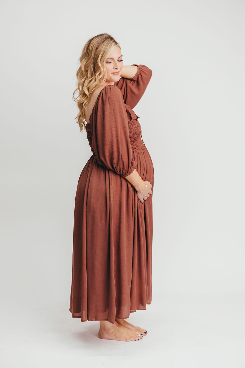 Geri Maxi Dress in Chocolate