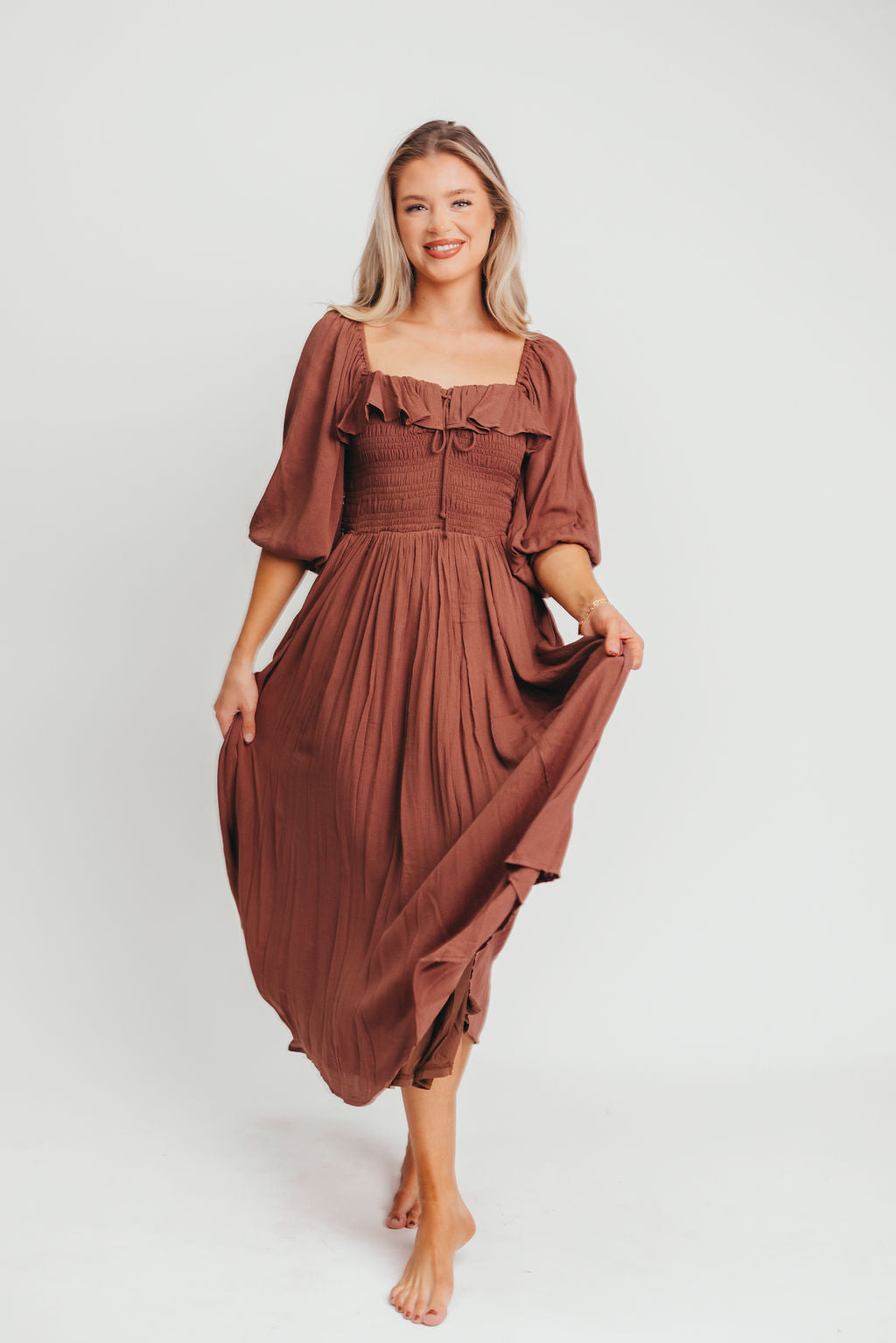 Geri Maxi Dress in Chocolate