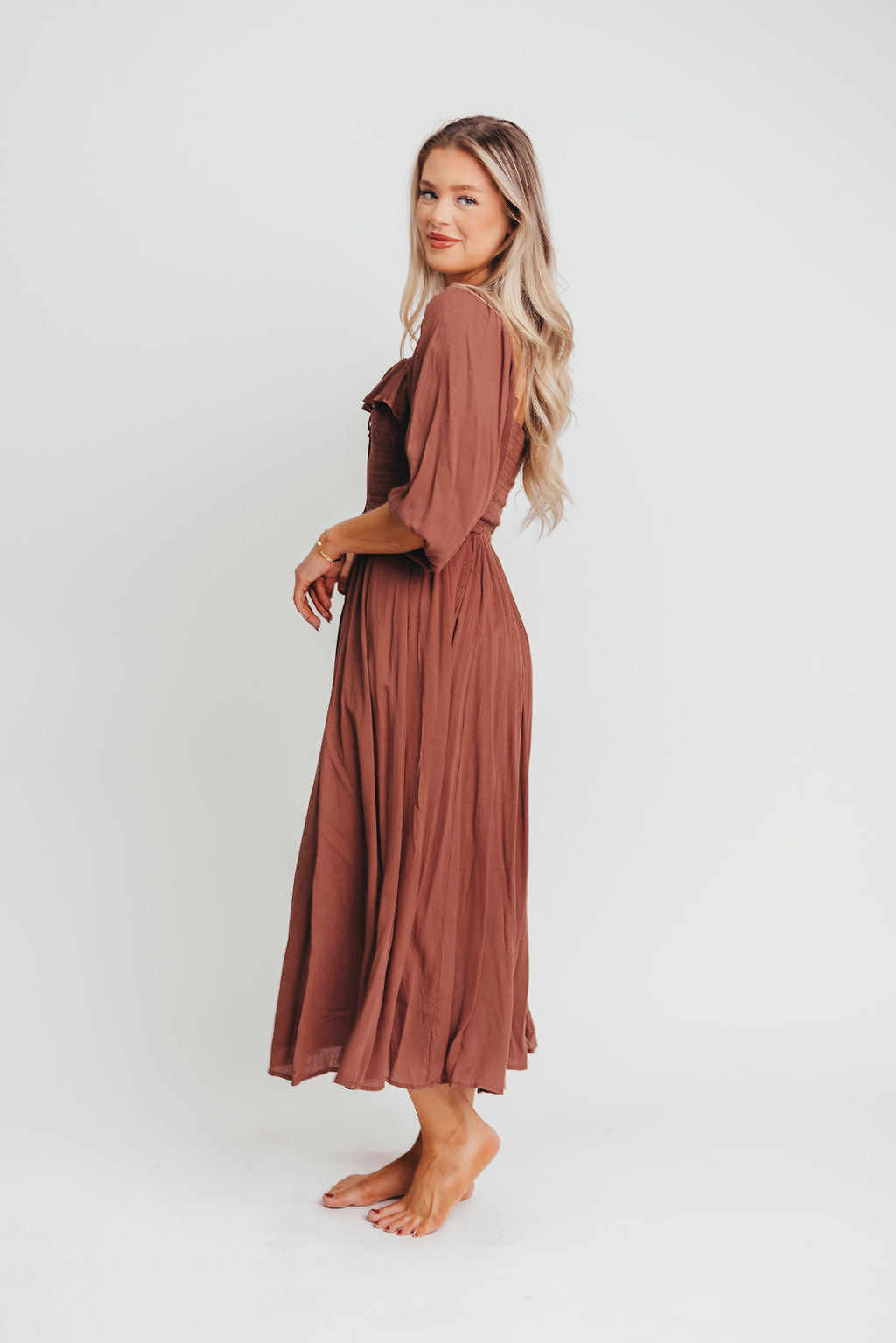 Geri Maxi Dress in Chocolate