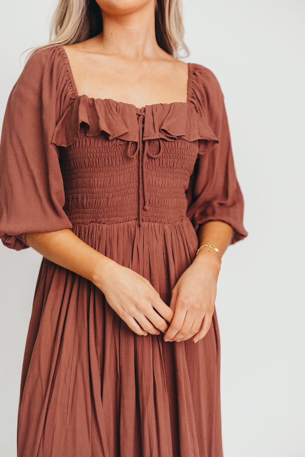 Geri Maxi Dress in Chocolate