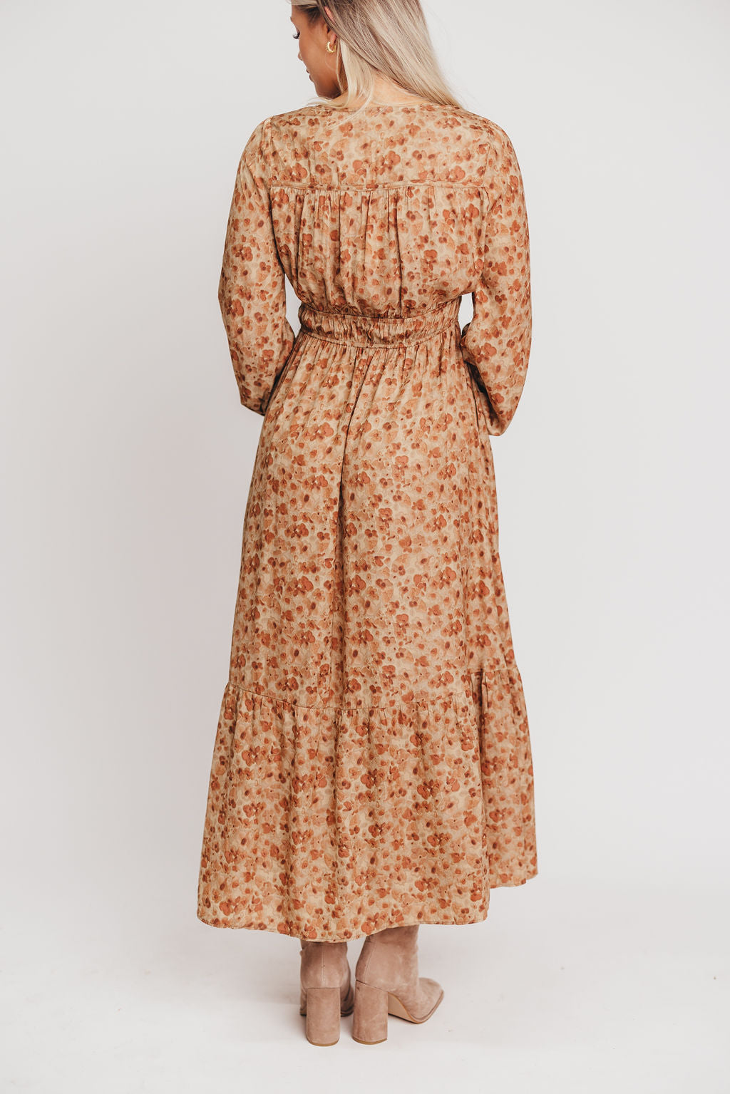 Taylor Tiered Maxi Dress in Sepia Floral - Bump Friendly