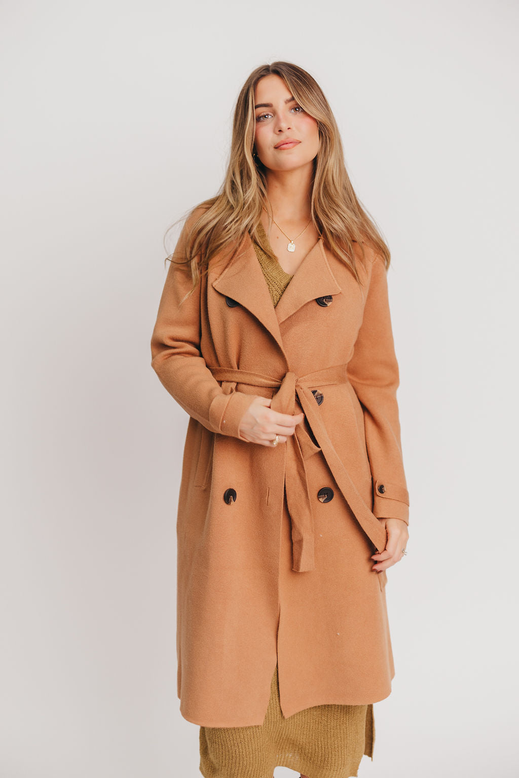Cadenza Cashmere-Blend Peacoat in Camel *LUXURY ITEM*