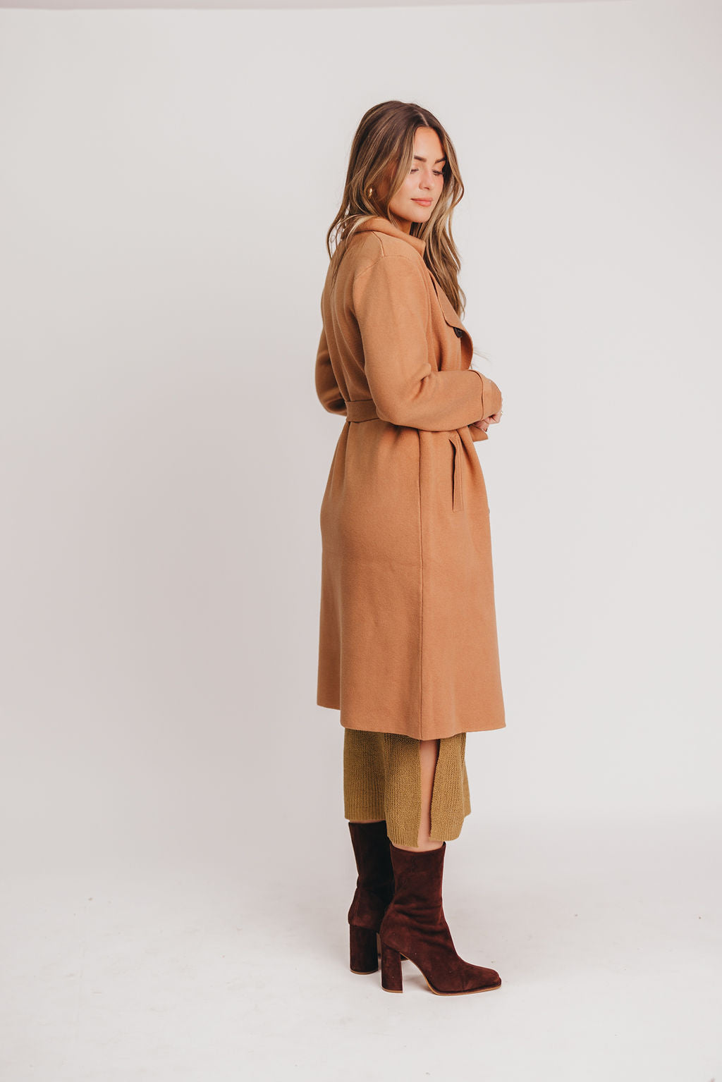 Cadenza Cashmere-Blend Peacoat in Camel *LUXURY ITEM*