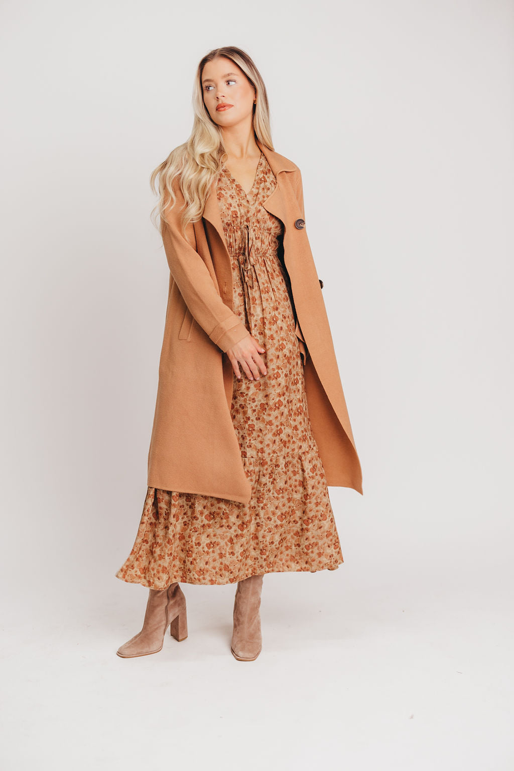 Cadenza Cashmere-Blend Peacoat in Camel *LUXURY ITEM*