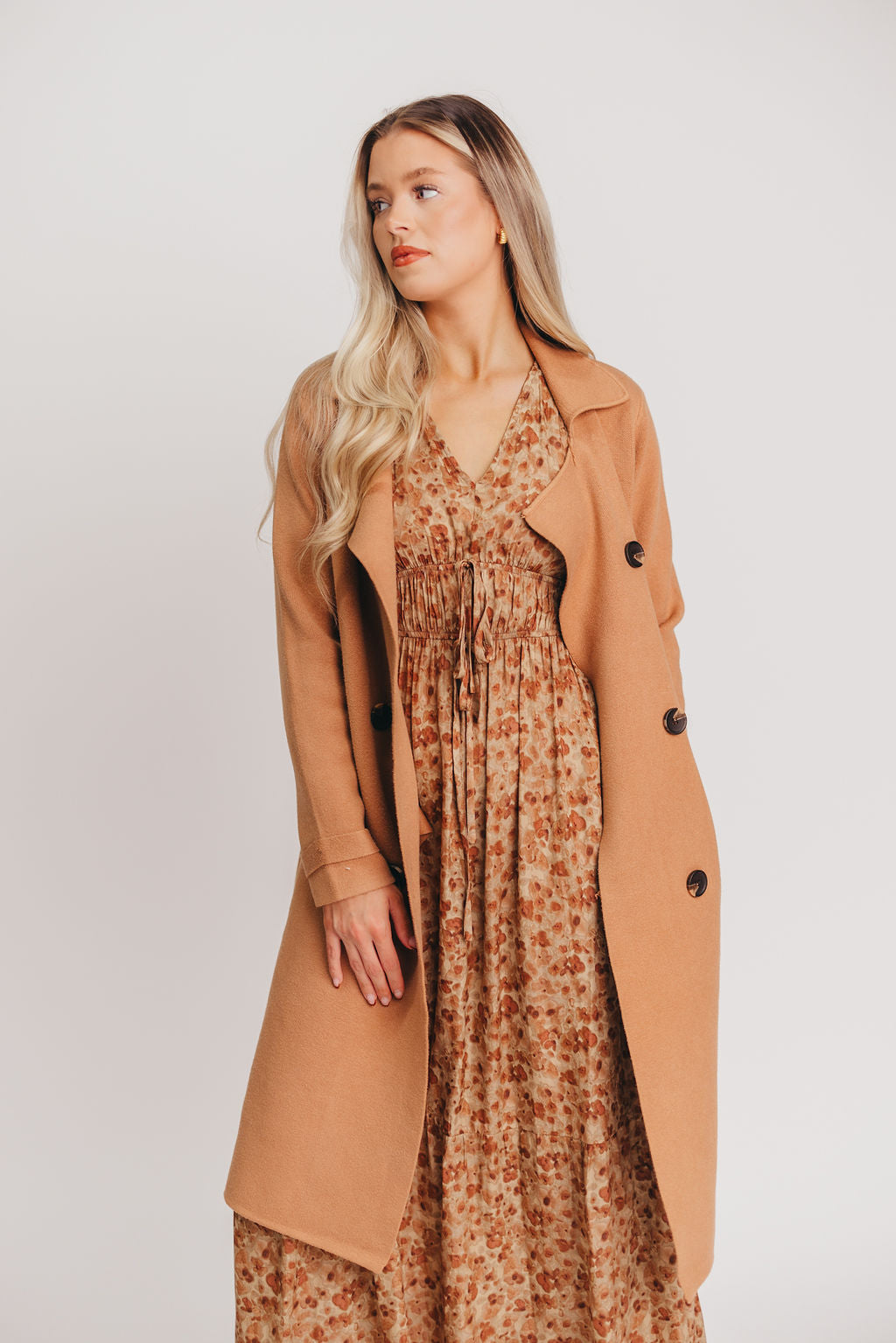 Cadenza Cashmere-Blend Peacoat in Camel *LUXURY ITEM*