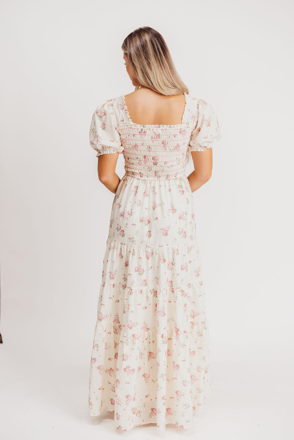 Harper Worth Maxi Dress in Ivory/Pink Floral - Inclusive Sizing (S-3XL) - Bump Friendly (Sale Dress of the Week $40 off!)