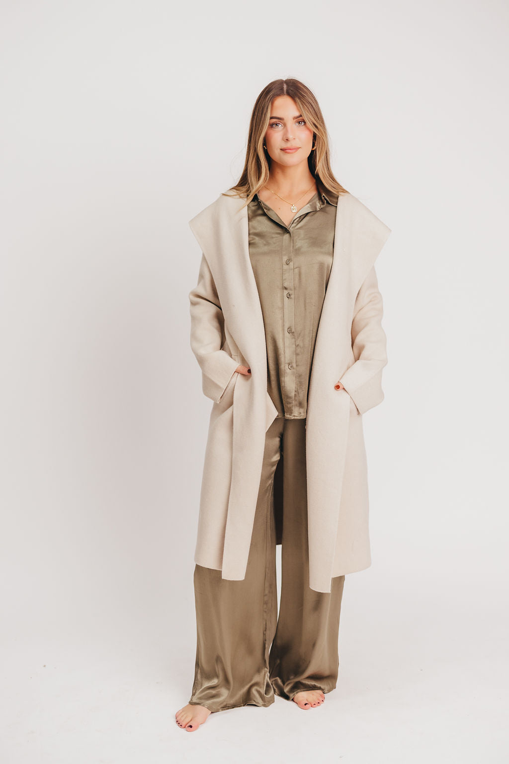 Hayes Hooded Coatigan in Oatmeal