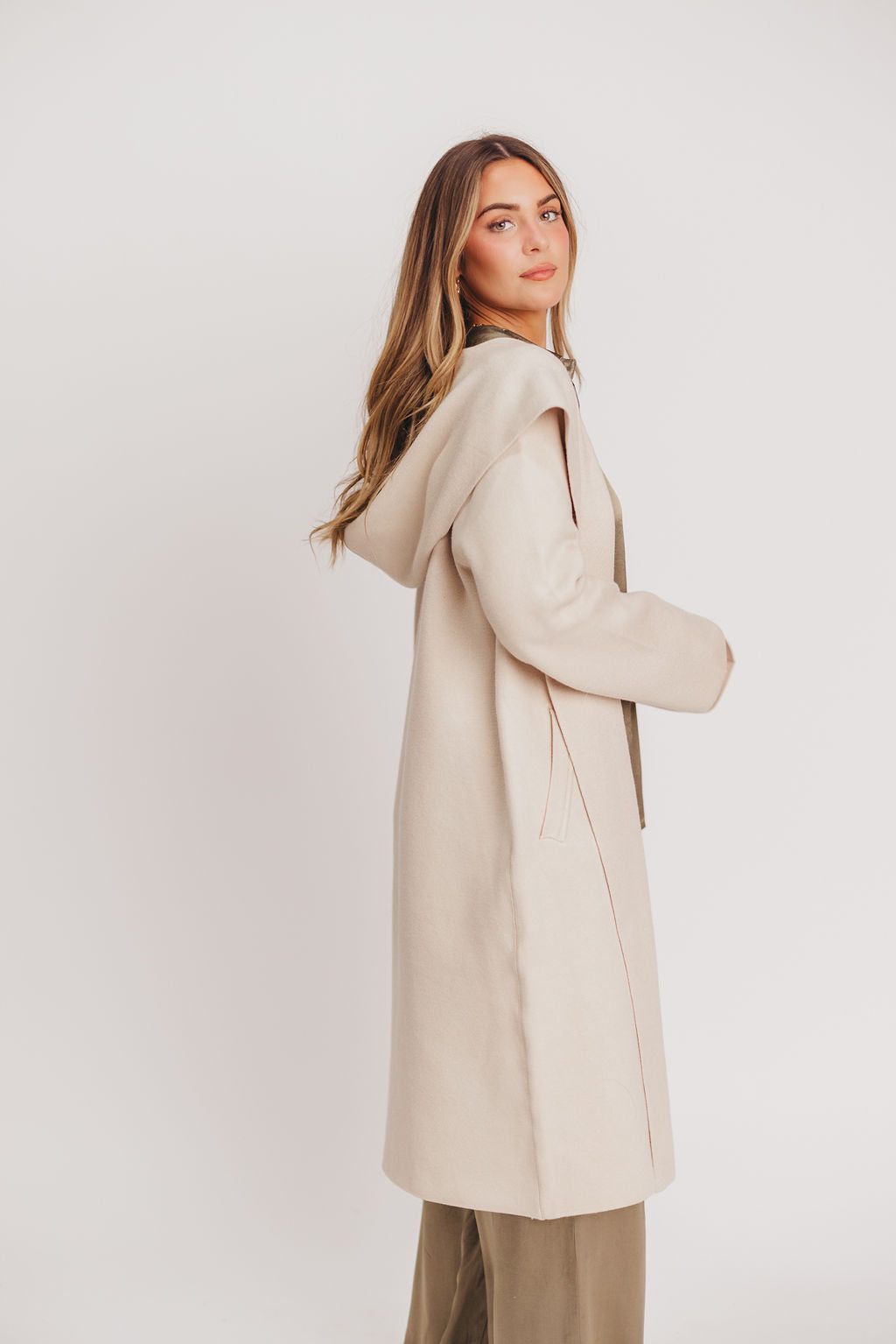 Hayes Hooded Coatigan in Oatmeal