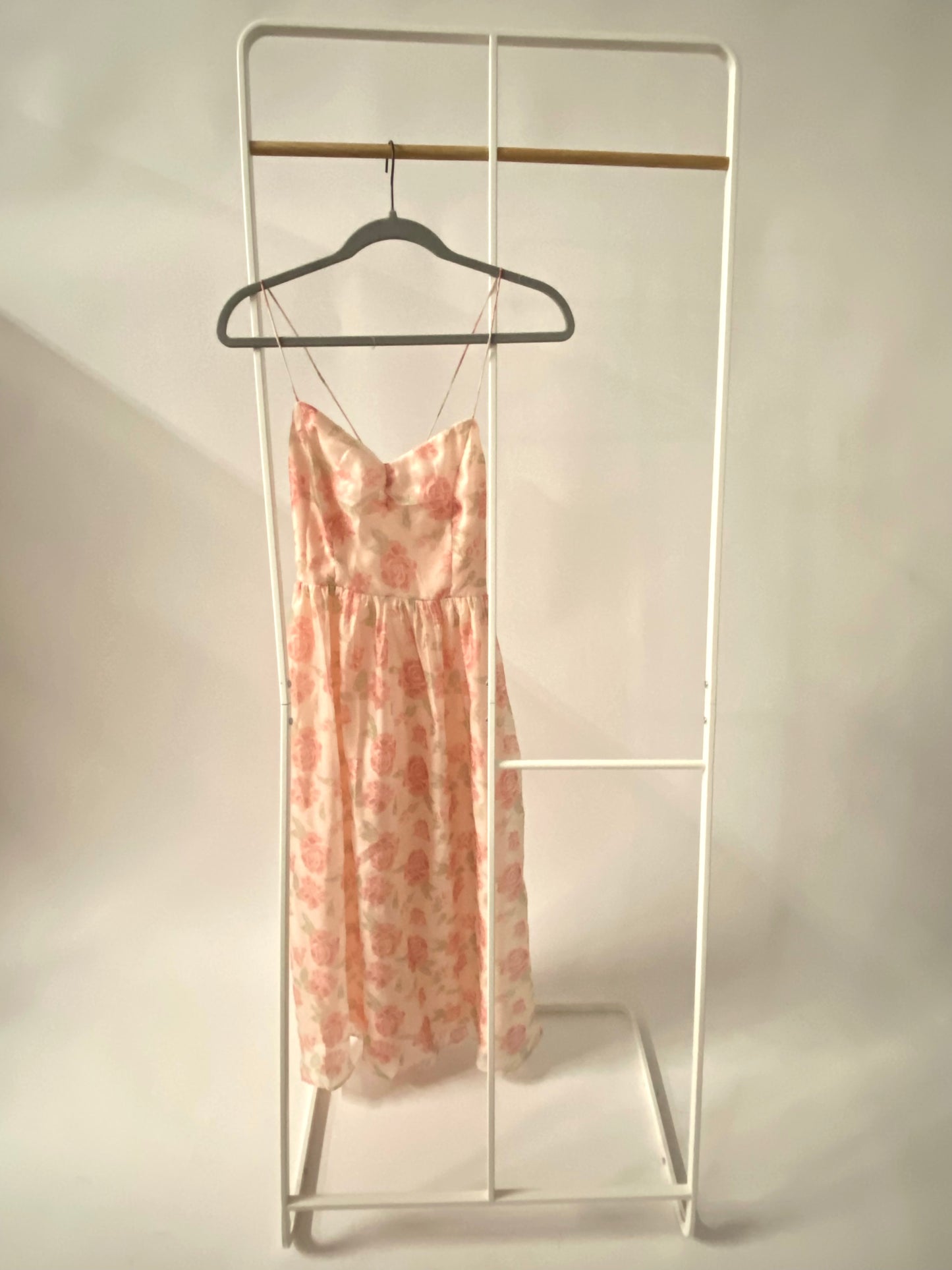 Galena Open Back Midi Dress in Pink Floral - Bump Friendly