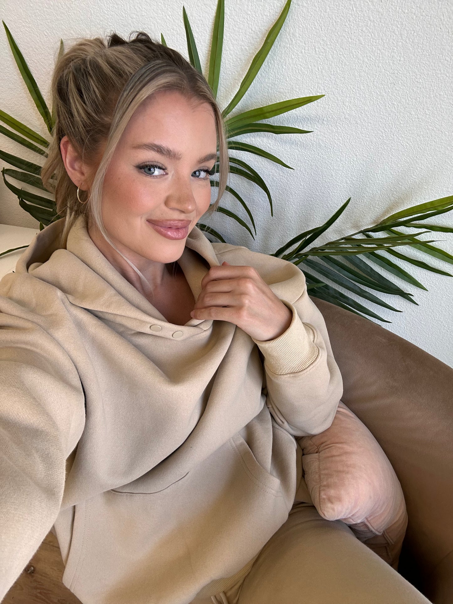 Soft and Cozy Oversized Hoodie in Taupe