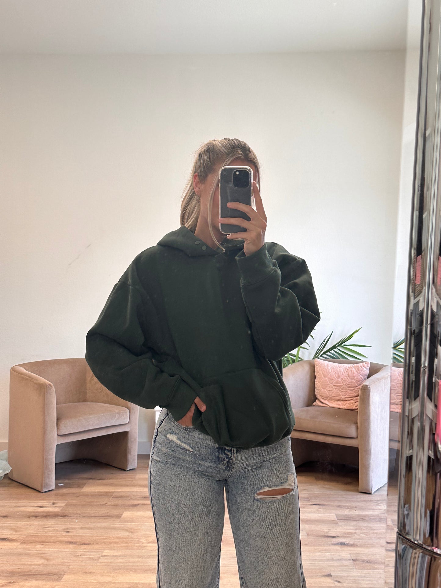 Soft and Cozy Oversized Hoodie in Hunter Green