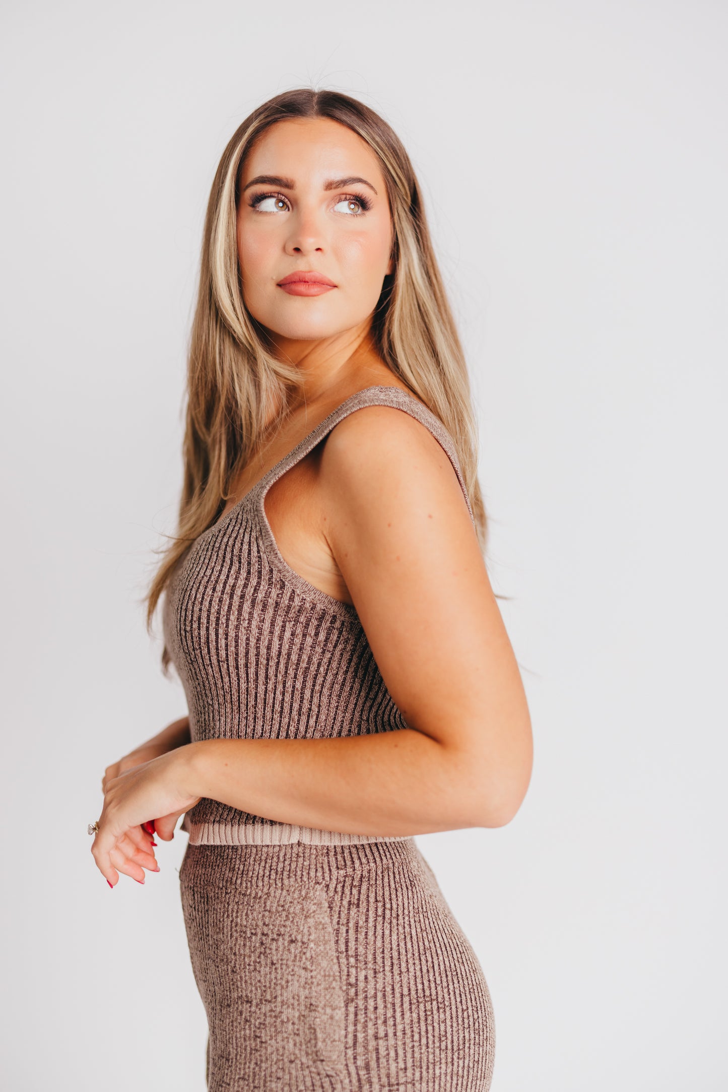 Atlas Sweater Tank in Brown Taupe