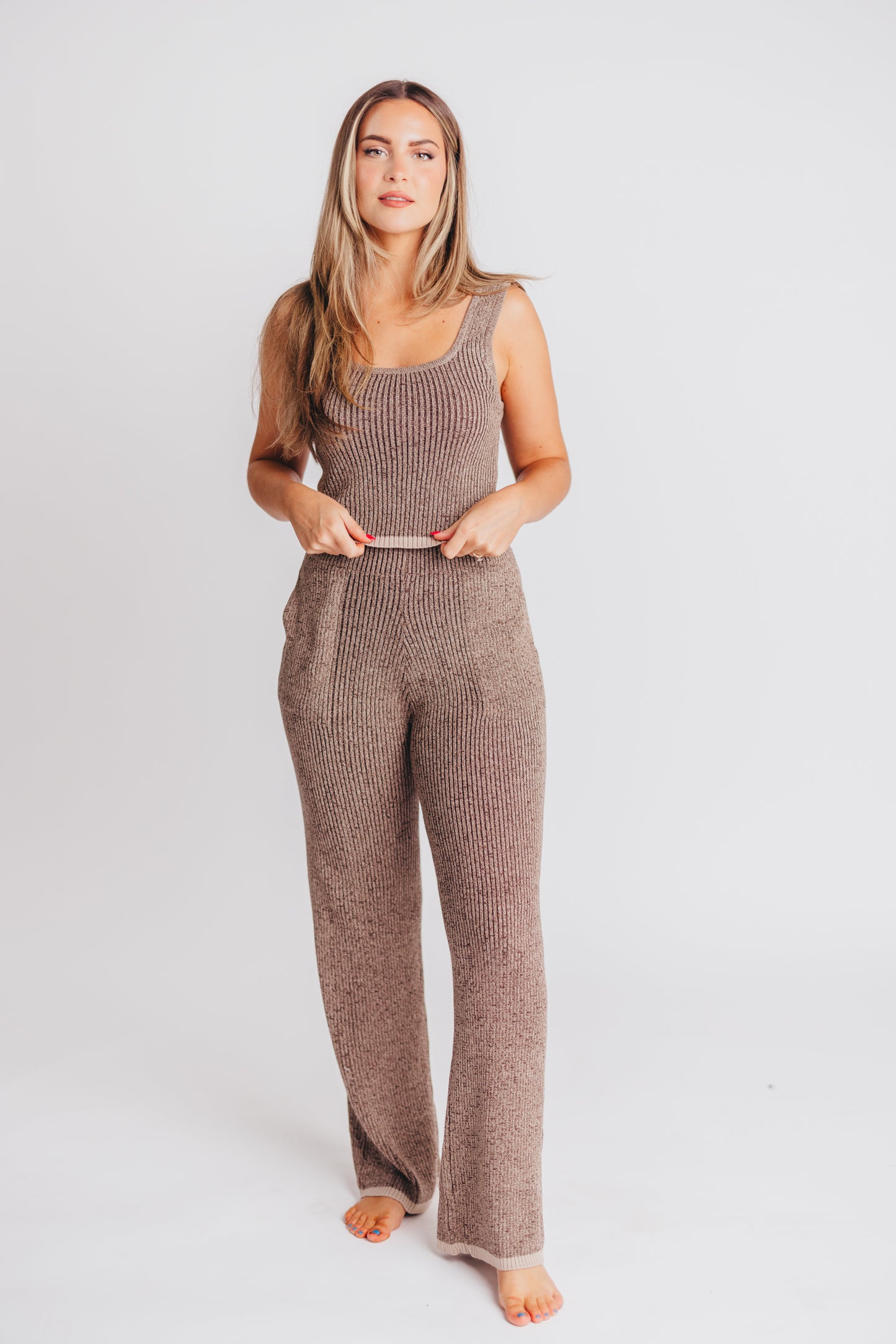 Atlas Sweater Tank in Brown Taupe