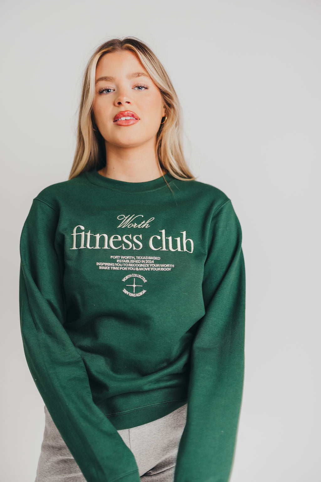 Worth Fitness Club Crewneck in Green