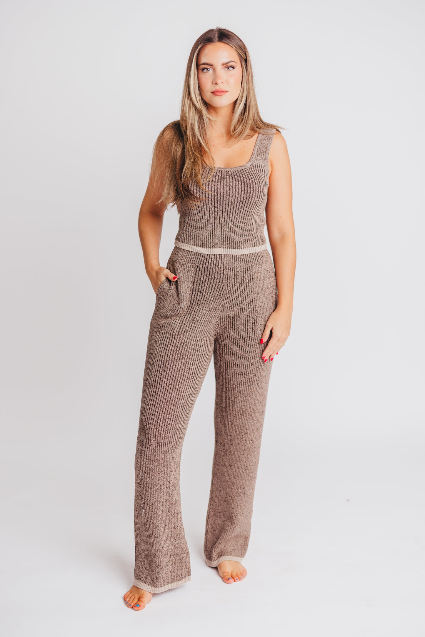 Atlas Sweater Tank in Brown Taupe