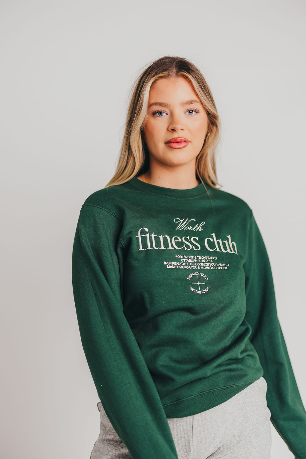 Worth Fitness Club Crewneck in Green