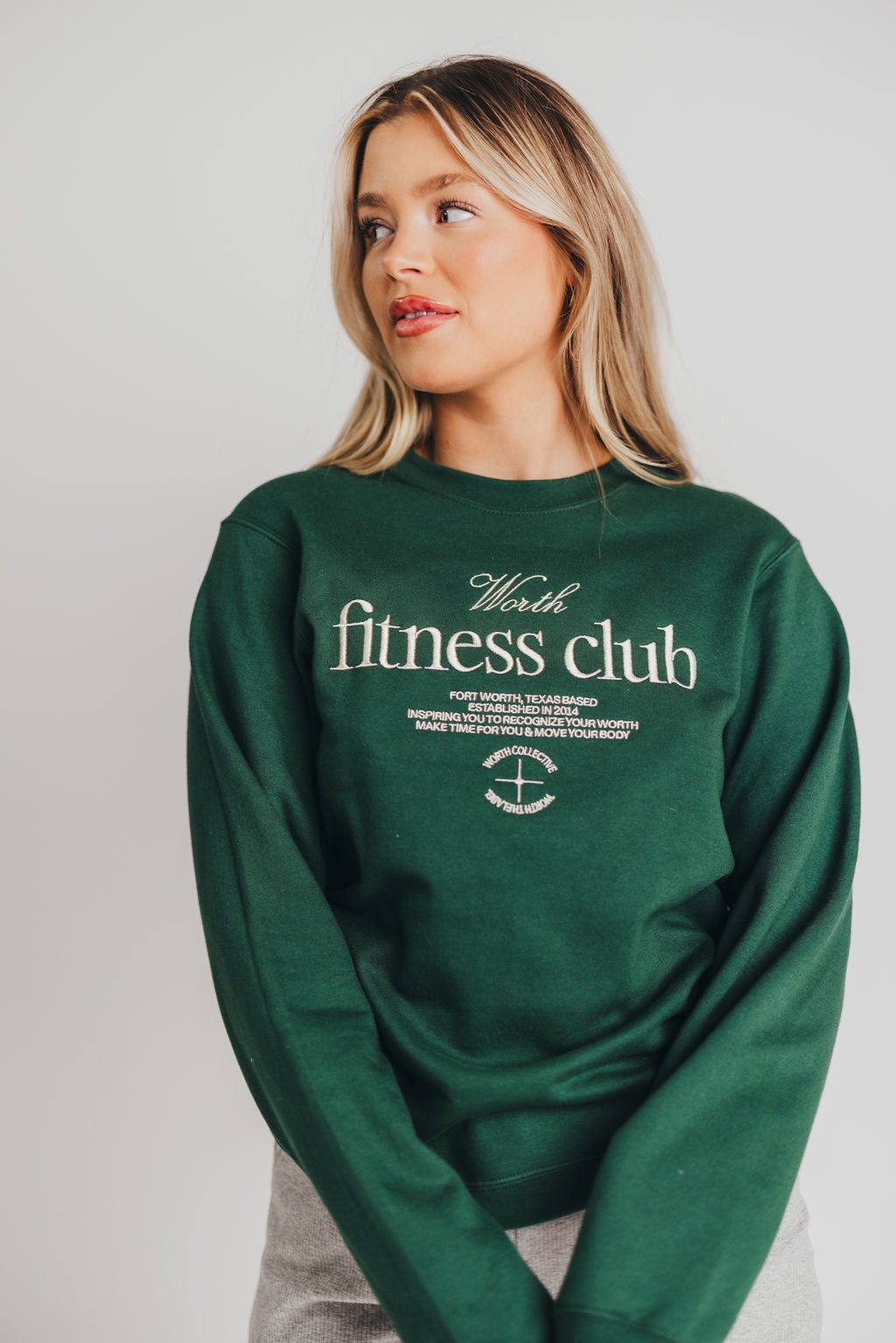 Worth Fitness Club Crewneck in Green