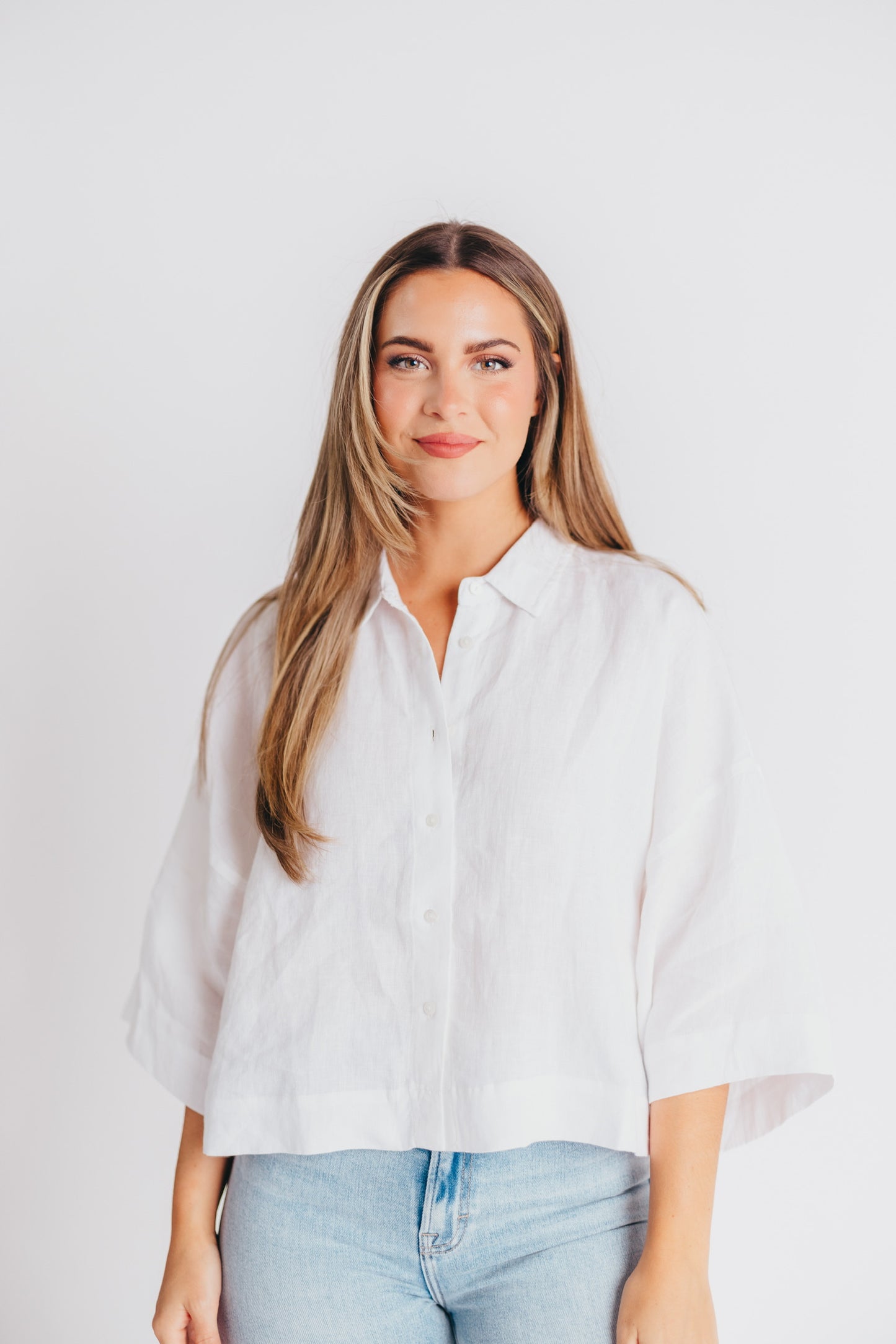 Lisbon Short Sleeve Linen Button-Up