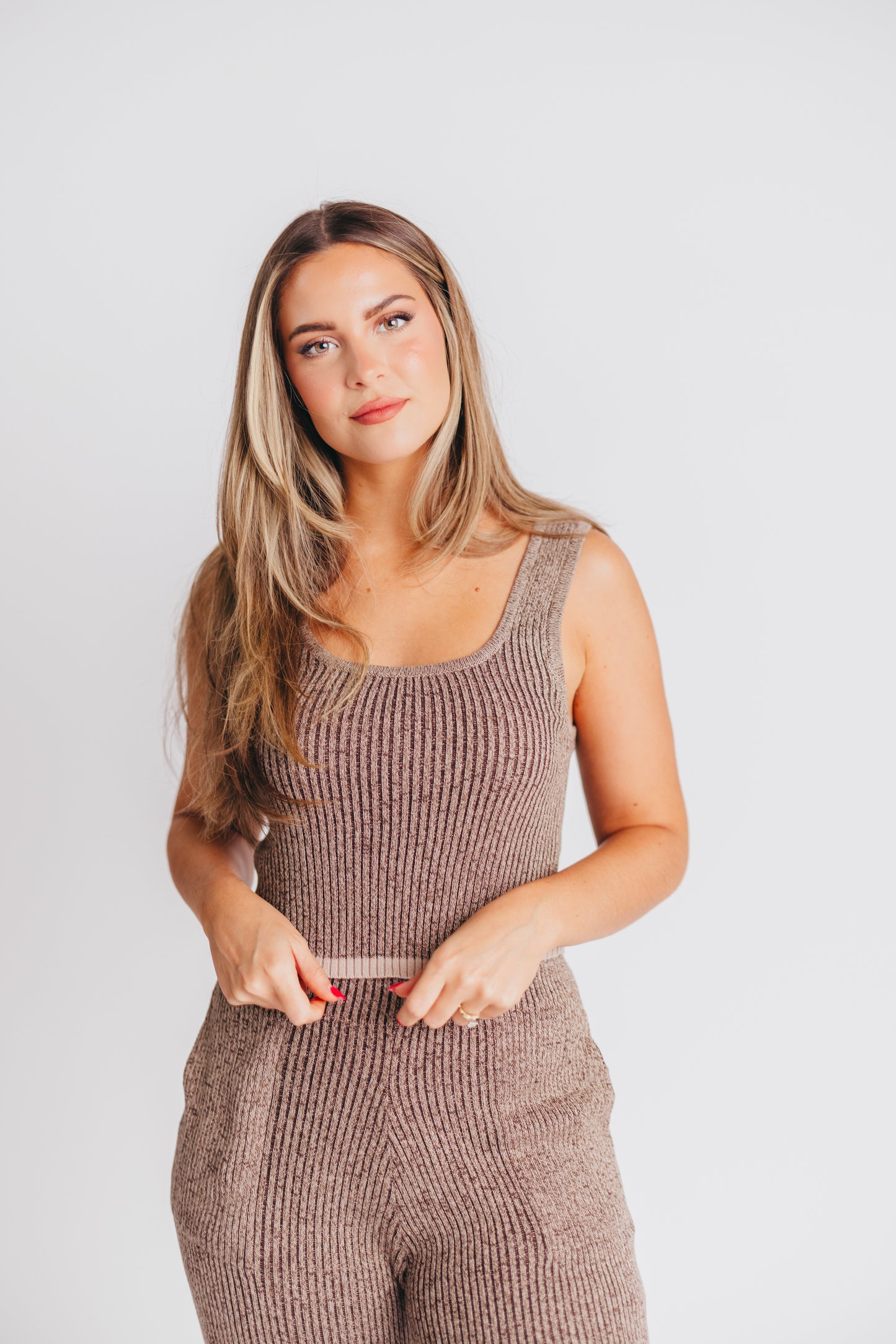 Atlas Sweater Tank in Brown Taupe