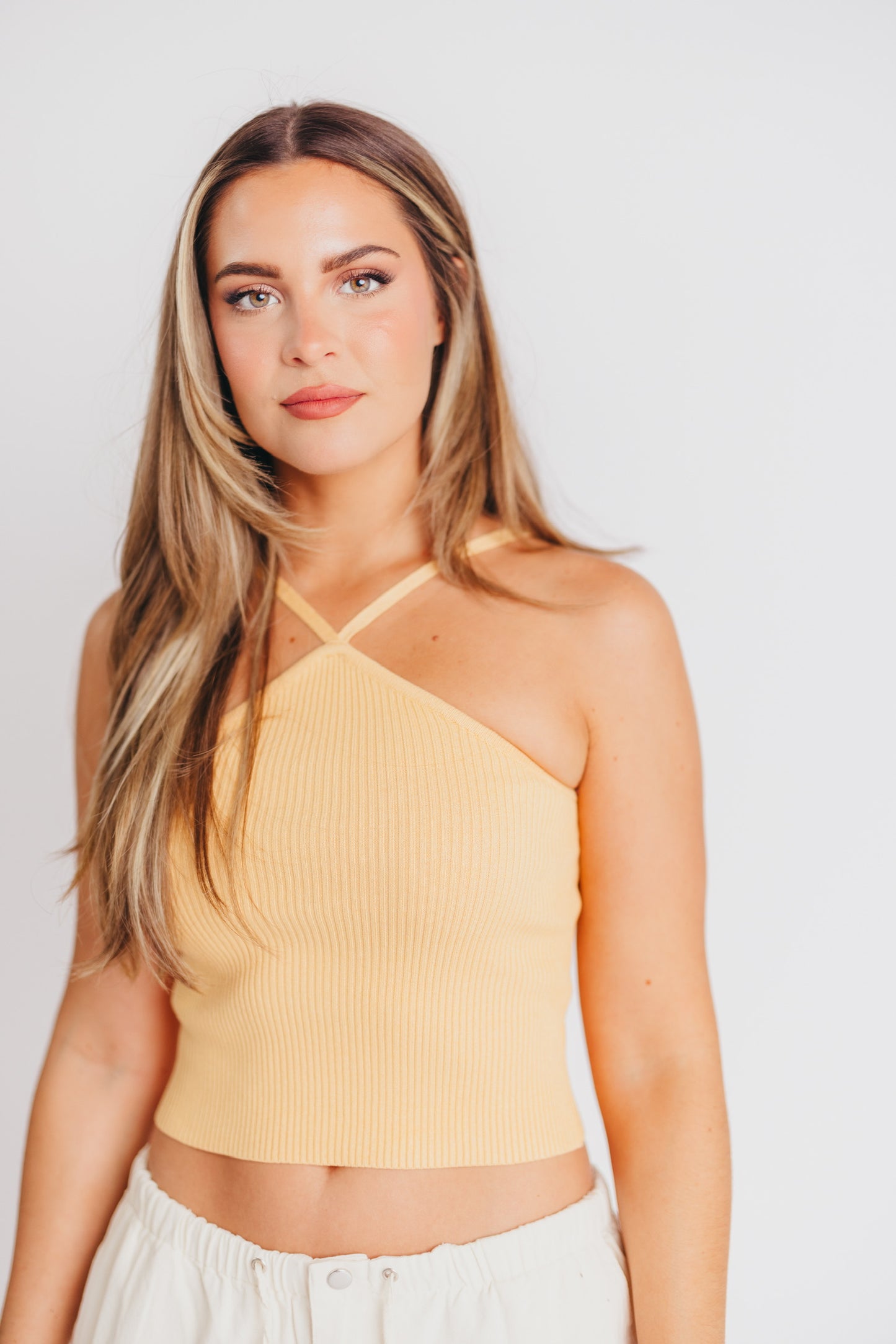 Briar Ribbed Tank in Yellow