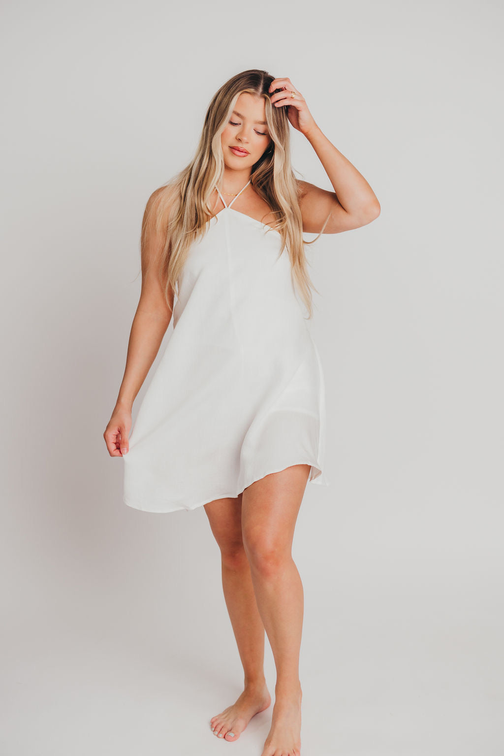 Layne Mini Dress/Romper in White