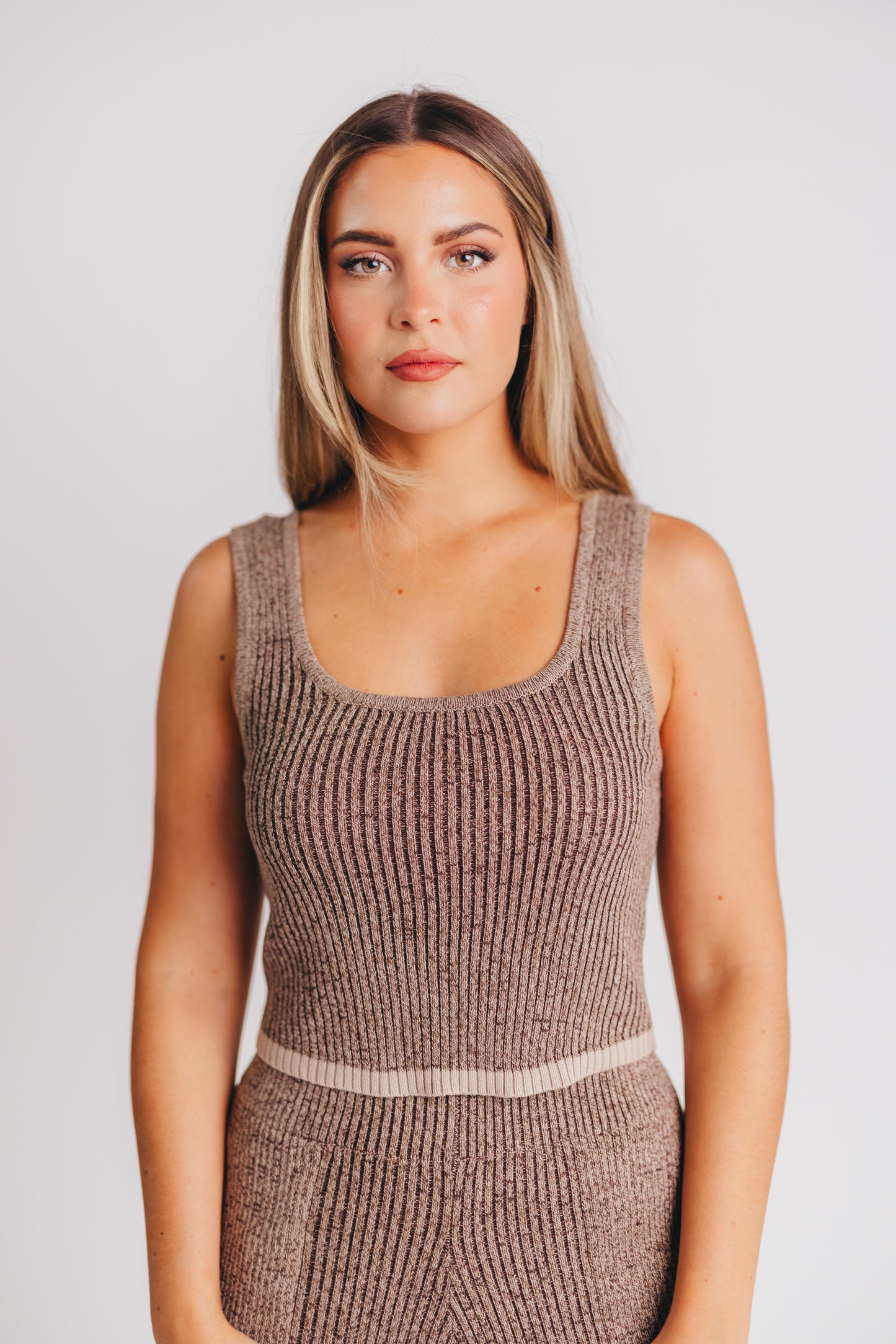 Atlas Sweater Tank in Brown Taupe