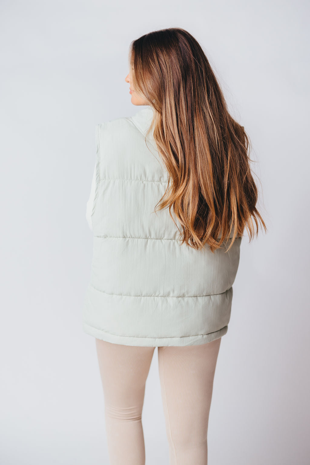 Whereto Sleeveless Vest in Light Sage