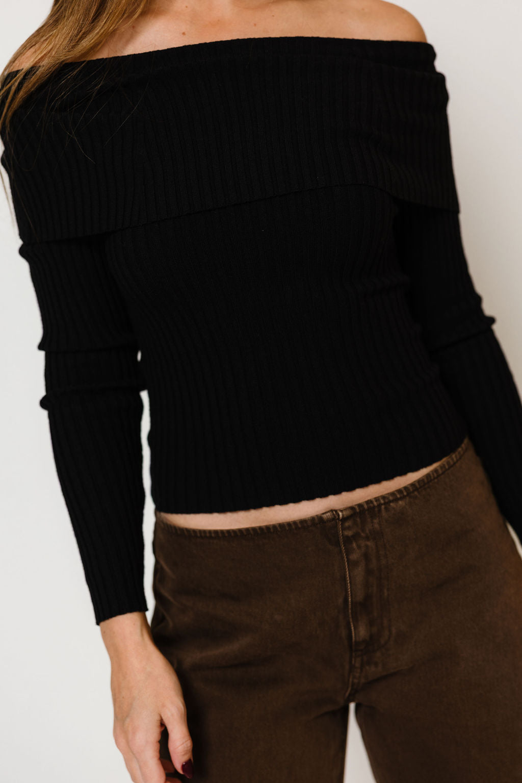 Nell Wide Leg Utility Pants in Brown, side view