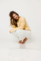 Piper Cardigan in Honey, side view