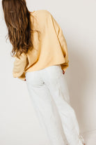 Piper Cardigan in Honey, close view