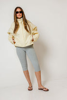 Drew Utility Windbreaker Jacket in Buttercream, full length