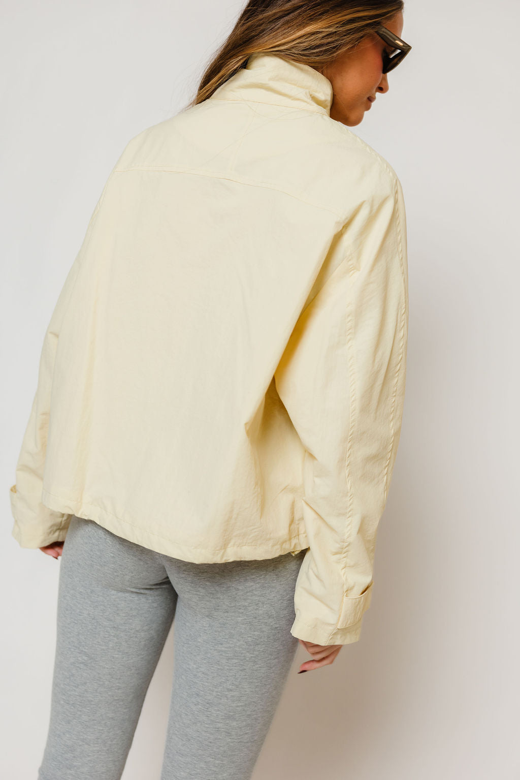 Drew Utility Windbreaker Jacket in Buttercream, another angle