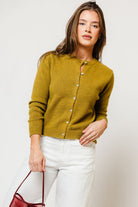 Elara Cardigan in Moss, back view