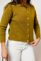 Elara Cardigan in Moss, full length