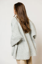 Annabelle Relaxed Shawl Collar Open Front Cardigan in Birch, full length