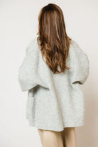 Annabelle Relaxed Shawl Collar Open Front Cardigan in Birch, studio view
