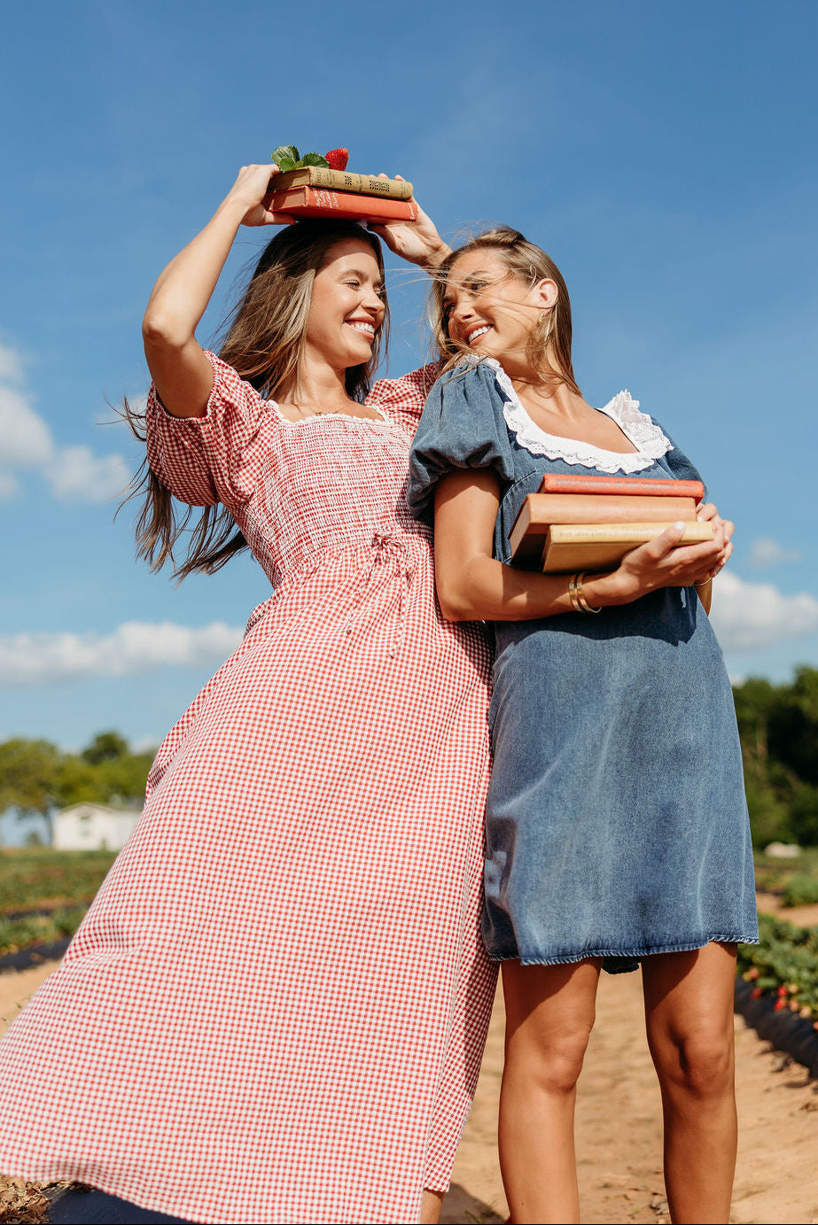 Joy Gingham Midi Dress in Red/White Joy Gingham Midi Dress in Red/White