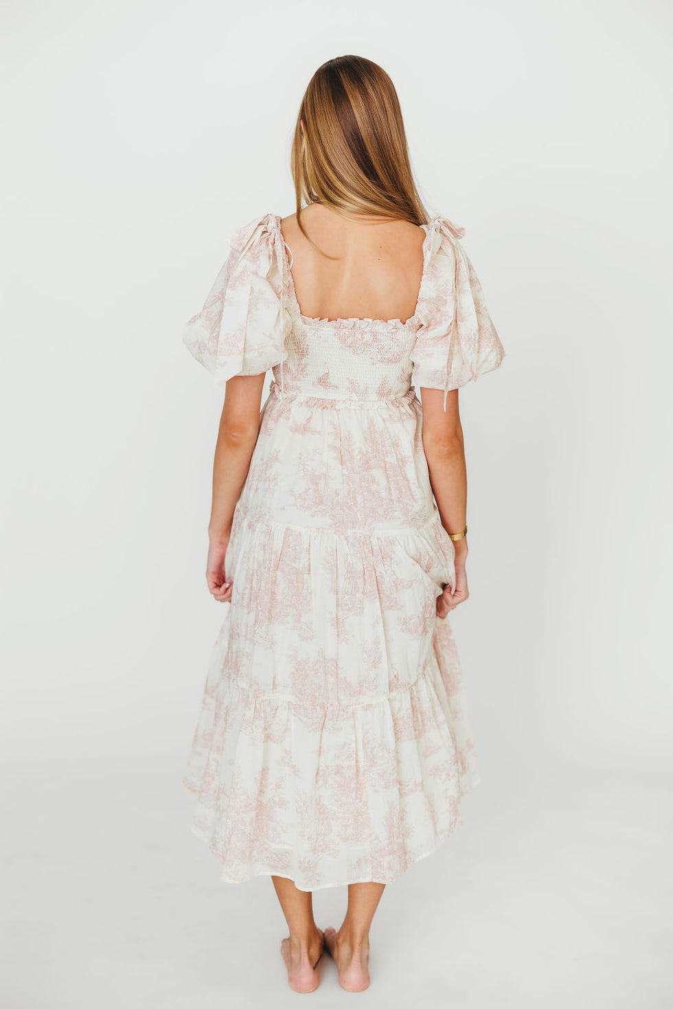 Elena 100% Cotton Midi Dress in Butter Floral - Bump Friendly