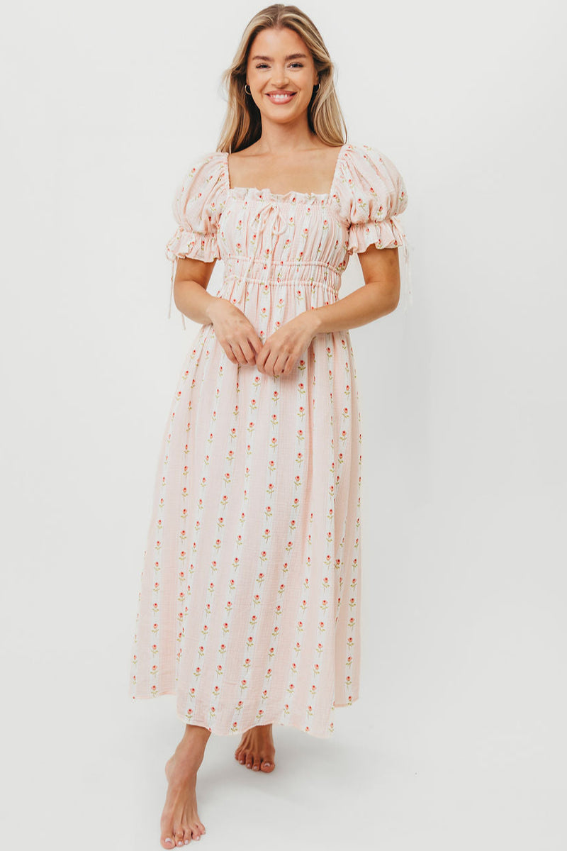 Savanna Steppe 100% Cotton Dress in Pink Rose - Bump Friendly & Inclus
