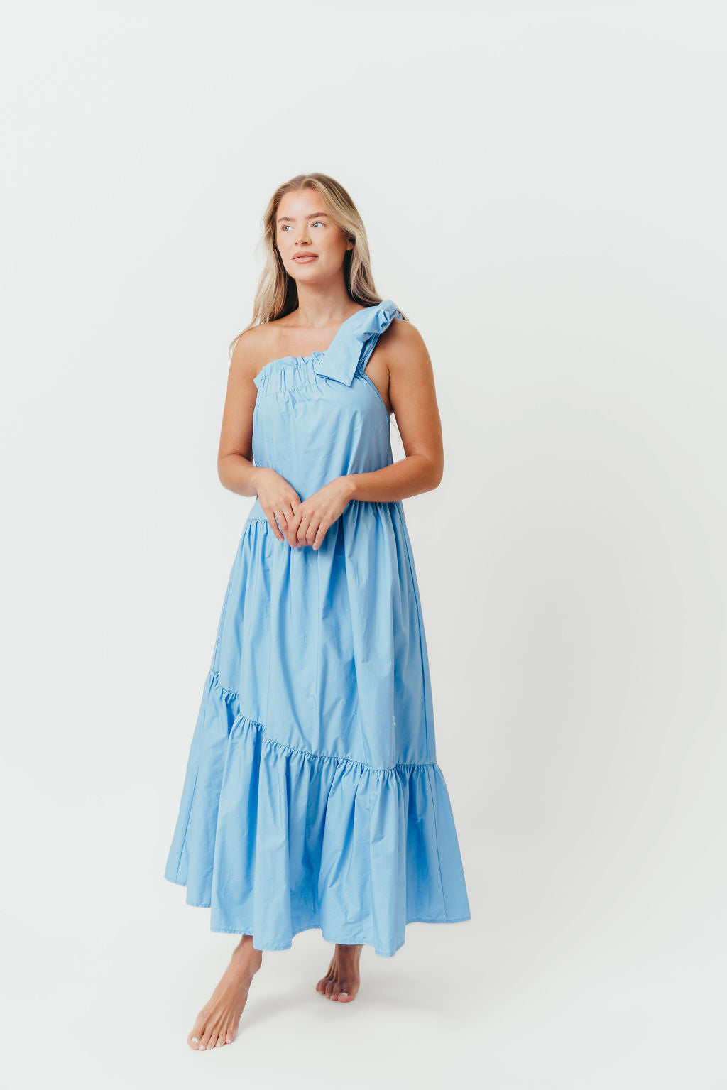 Jordan One-Shoulder Maxi Dress in Carolina Blue - Bump Jordan One-Shoulder Maxi Dress in Carolina Blue - Bump