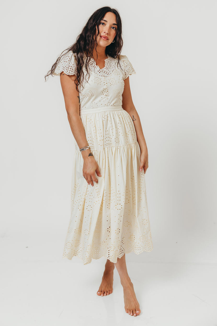 Betsy Eyelet Embroidered Maxi Dress in Ivory Worth Collective Betsy Eyelet Embroidered Maxi Dress in Ivory Worth Collective
