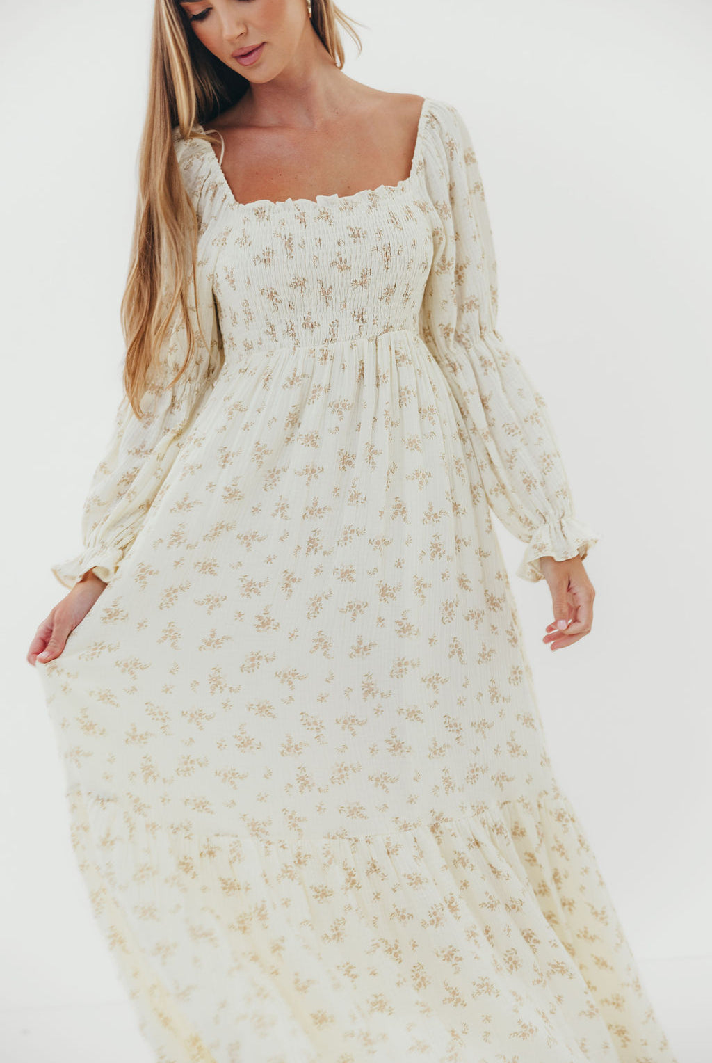 smocked dresses women Womens Floral Dress this dress features a smocked fitted top for a flattering fit Smocked Dresses - Bloomingdale's