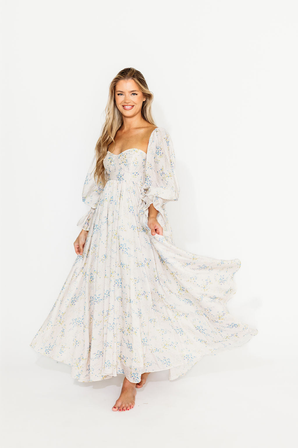 【HLT】Le Negresco Floral Dress /sky JAG5737_ZD30009712Z_COSTALBOUQ