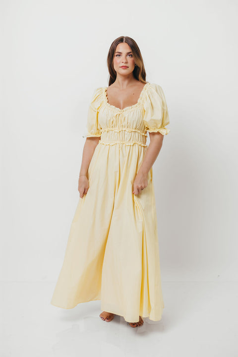 Sydnee Cotton Maxi Dress in Butter Yellow - Bump Friendly *5/15 PRE-ORDER*