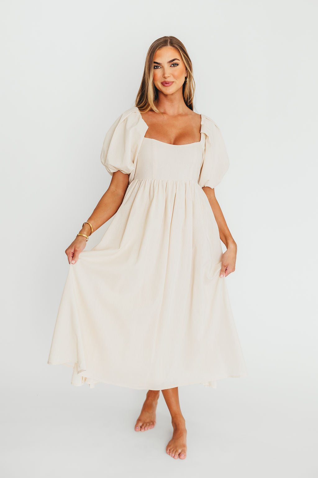 Hamilton Midi Dress in Ivory - Bump Friendly