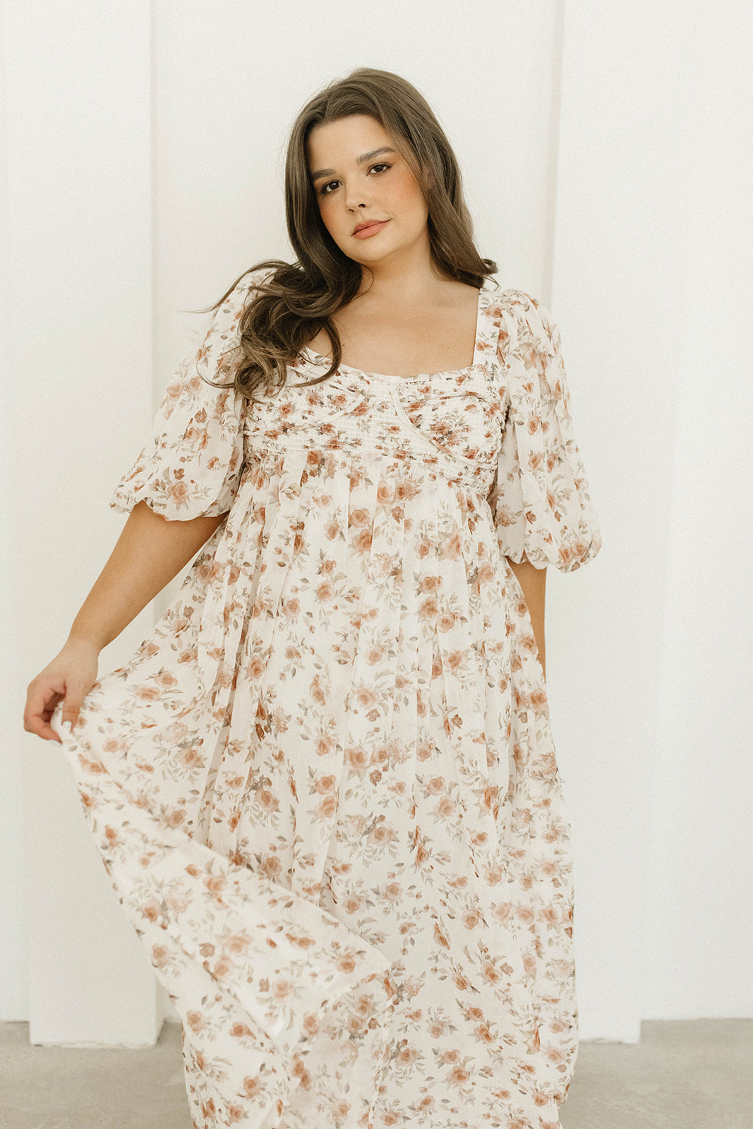 Harlow Maxi Dress in Ivory Floral ...