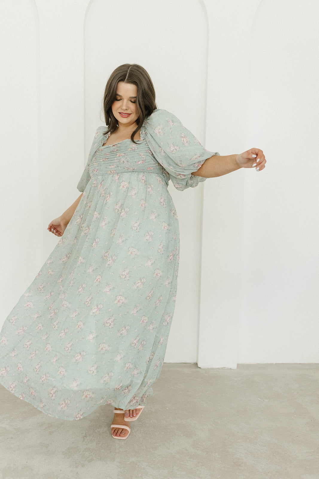 Melody Maxi Dress in Turquoise Floral - Bump Friendly & Inclusive Sizi –  Worth Collective