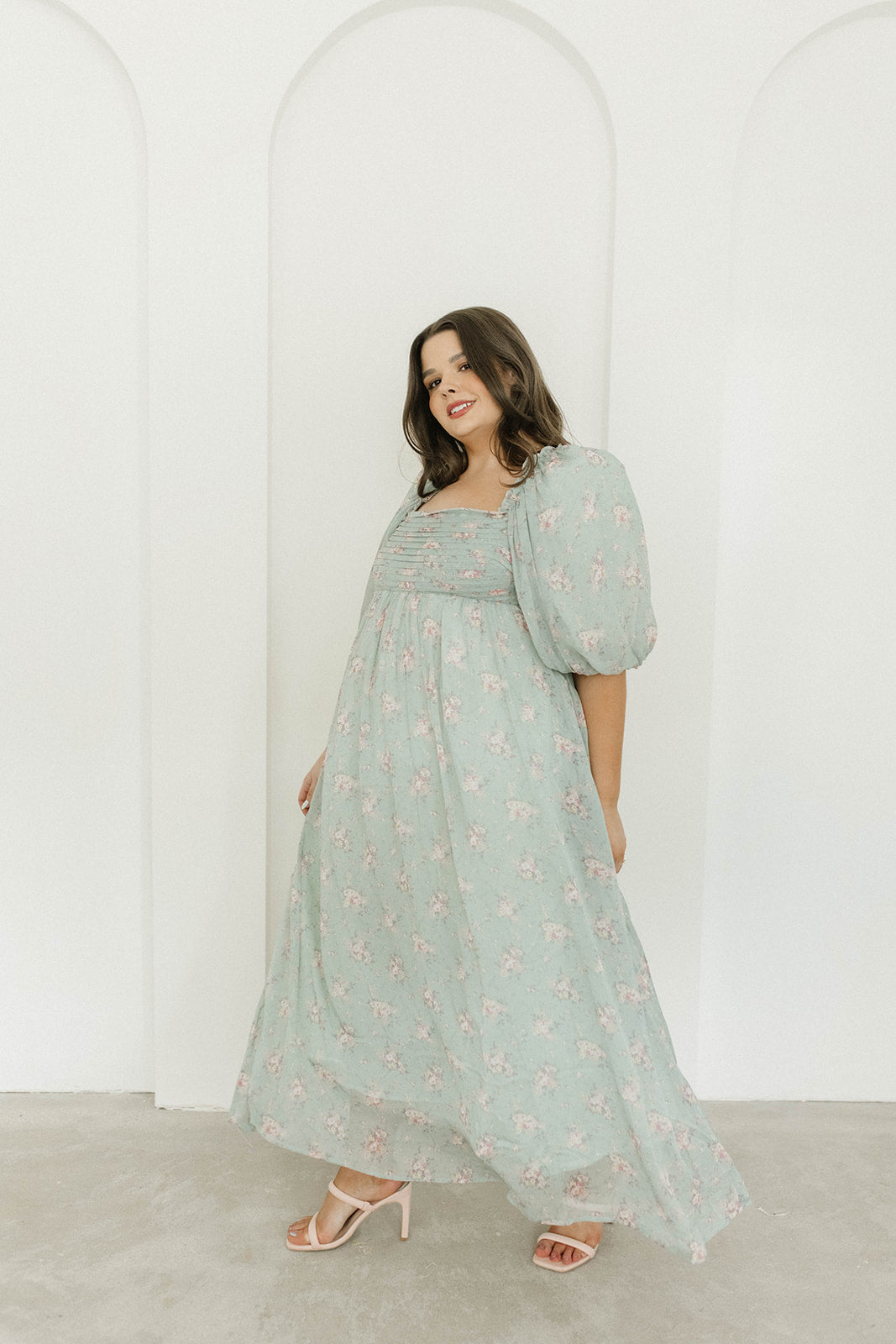 Melody Maxi Dress in Turquoise Floral - Bump Friendly & Inclusive