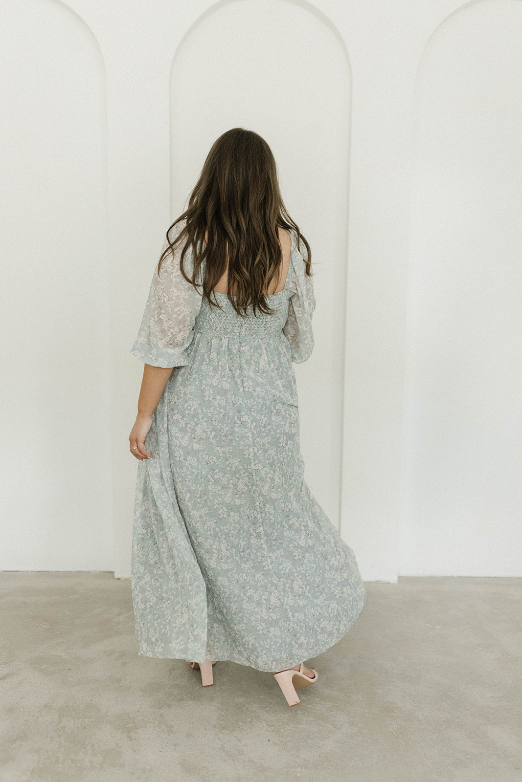 Primrose path sage fashion green floral print maxi dress