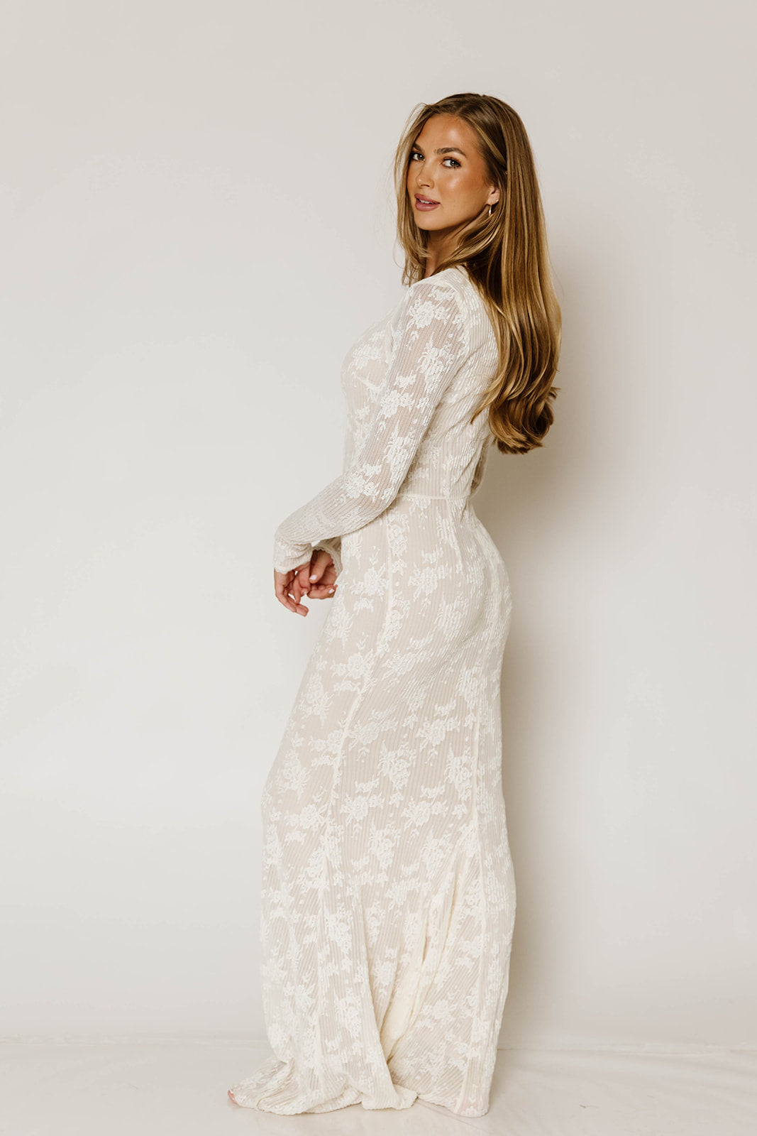 Savilla Lace Maxi Dress in Ivory - Bump Friendly *10/15 PRE-ORDER